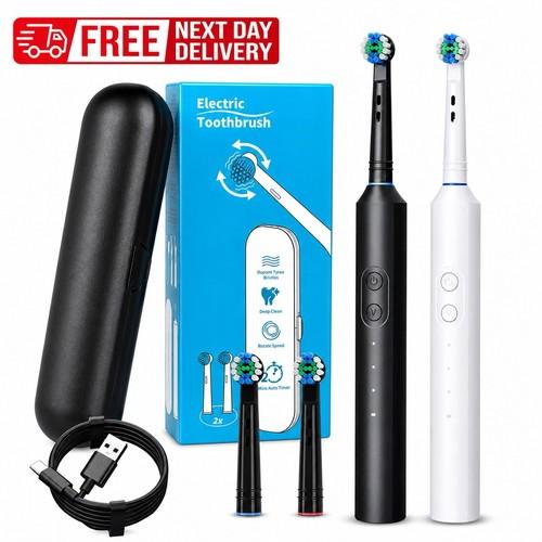 Electric Sonic Toothbrush Rechargeable USB Rotating Brush Travel Case