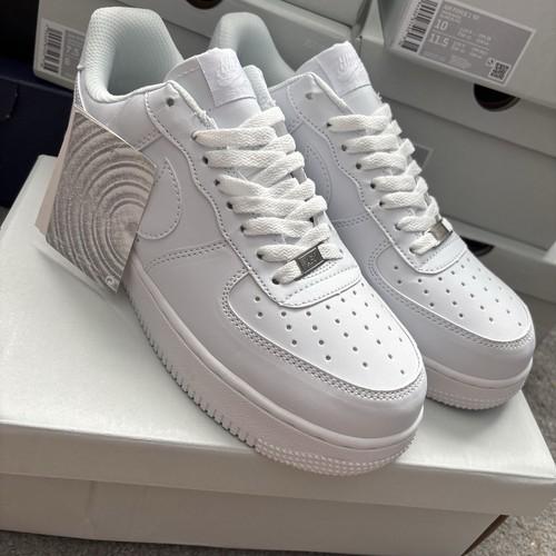 Nike Men's Air Force 1 '07 White Leather Low Top Lace Up Trainers UK 9