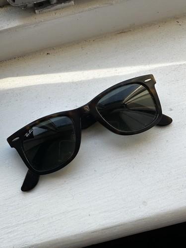 Used Ray-Ban Wayfarer Men/unisex Tortoise Shell Brown Frame Green Tinted UV400