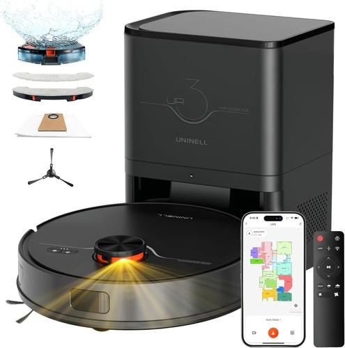 Robot Vacuum Cleaner with Mop, 7000Pa 3.5L Self-Empty Station - Uninell UR3
