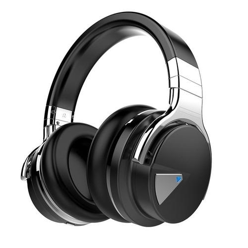 Cowin E7 Wireless Bluetooth Over-Ear Active Noise Cancelling Headphones-Black