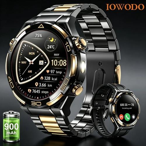 Tactical Smart Watch Men Fitness Tracker W/GPS Amoled 5ATM Waterproof UK STOCK