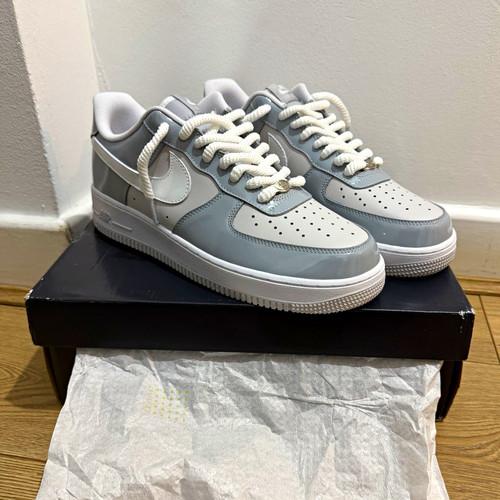 Nike Air Force 1 '07 LV8 Men's Low Top Trainers Grey/White UK 9