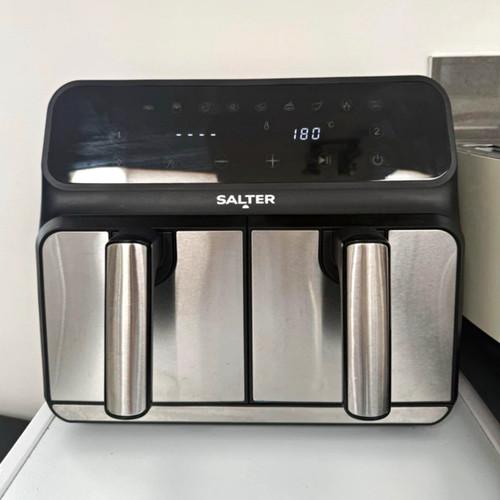 Salter Dual Basket Air Fryer 7.6L 1800W Digital Display 8 Program Black
