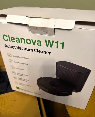 Cleanova W11 Robotic Vacuum App Control LDS Laser + Dock Adapter Black