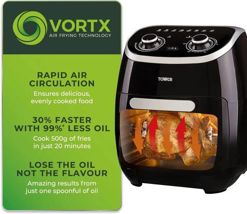 Tower T17038 11L Manual Air Fryer Oven